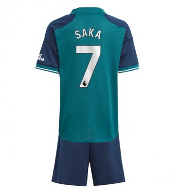 Maillot de foot Arsenal Bukayo Saka #7 Troisième enfant 2023-24 Manches Courte (+ pantalon court)